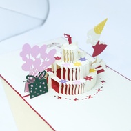 3D INFLATABLE GREETING CARD WISHES CARD CUTE CAKE
