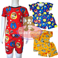 KIDDIEMART | 1 Pair Terno Everett Kids Terno T-shirt and Shorts for Boys Pambahay Sleepwear Pajama for 1-8 Years Old