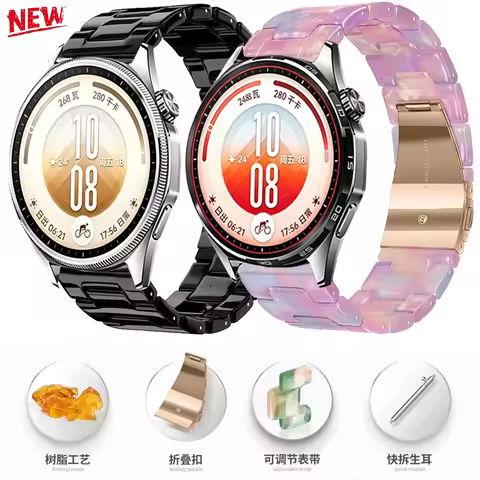 20mm 22mm Resin Strap for Huawei Watch 5 GT7-6-5-4 Pro 46mm/GT Runner 2 Ultimate 2 Light Bracelet fo