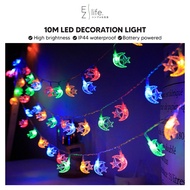 EzLife 10M LED Star Moon Raya Aidilfitri Colorful Fairy Light String Battery Indoor Outdoor Home Fes