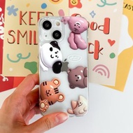 iPhone 16/15/14/13/12/11/XS/XR/7/8/SE2/SE3 動物朋友透明手機殼