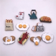 Simulation Food Fridge Magnet Egg Bread Toast Kettle Resin Fridge Magnet Creative Home Decoration Gi