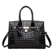 Crocodile Pattern Elegant Handbag Leather Womens Bag Shoulder Crossbody Big Bag New Fashion Luxury L