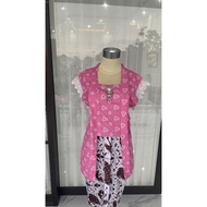 Elegant batik long vest for women with brocade accents II outer vest for women's jumputan batik vest