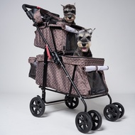 CIMI Double Layer Pet Stroller Travel Cat And Dog Stroller Lightweight And Foldable Small Pet Dog Cart