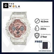 Casio G-Shock Womens Analog-Digital Watch GMA-S120SR-7A White Transparent Resin Band Sports Watch (w