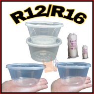 LAVA R12 R16 50set/Round Container With lids/ Disposable Round Container R12 R16/ Bekas Tau Fu fa/ B
