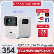 Isuc 2023 Wanbo Mozart 1สมาร์ทแบบพกพาโปรเจคเตอร์ Full HD 1080P 900แอนซิลูแมนส์2GB + 32GB โฟกัสอัตโนม