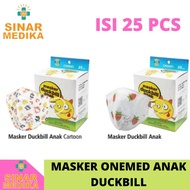 MASKER ONEMED DUCKBILL ANAK 1 BOX ISI 25 PCS . MASKER ONE MED DUCKBILL