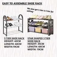 [ READY STOCK ] 3tier / 4-tier / 5-tier lightweight easy to assemble shoe rack