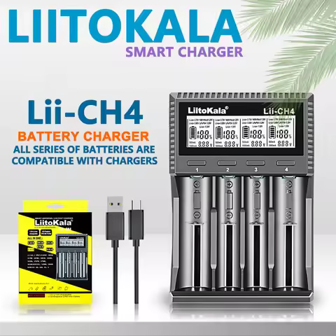 LiitoKala intelligent battery charger Lii-CH4 is suitable for 1.2V 1.5V 3.2V 3.7V 3.80V 18650 21700 