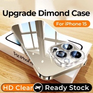 Luxury Transparent Hard Casing For iPhone 16 15 13 12 14 Pro Max 14 15 ProMax Plus Anti-Yellow Full 