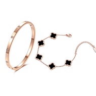 ASIA STAR Gypsophila Bracelet Four-leaf Clover Bracelet Light Luxury Fashionable All-match Clover Br
