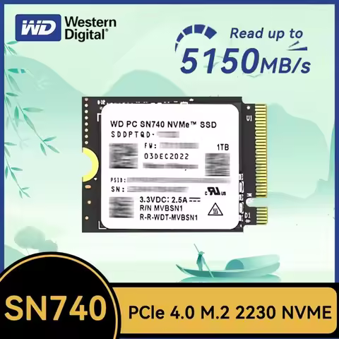 Western Digital WD SN740 2TB 1TB SSD M.2 2230 Gen4 PCIe 4.0 X4 NVMe Solid State Drive for Steam Deck