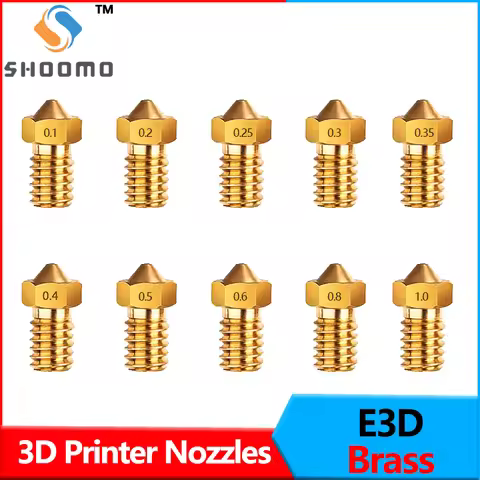 SHOOMO 3D Printer Extruder Brass Nozzles Print Head for 1.75mm 3.0mm Filament E3D V5 V6 Anet 8 Anycu