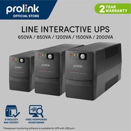 Prolink 650VA 850VA 1200VA 1500VA 2000VA UPS Power Backup with AVR - Computer Modem Router NAS Network CCTV PRO2000SFCU