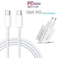 Fast Quick Charge 4.0 USB Type C to USB Type C Cable 60W PD USB-C Cable PD 20W Charger Adapter