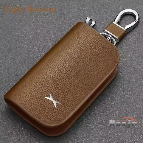 Leather Zipper Key Cover Car Key Case for Xpeng G6 G9 X9 P7 G3I G3 P7i 2023 2024 2025 2026 Remote Co