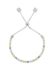 純銀八心八箭鋯石單排手鍊 - 春日的童話