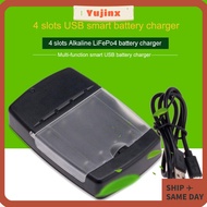 YUJINX 4 Slots Rechargeable Stable Universal Fast Charging Dock for Rechargeable Battery AA AAA 1.5V