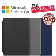 Microsoft Surface Go - Ultra Slim Leather Flip Case Cover - Black