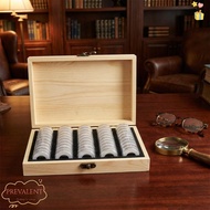 PREVALENT Coin Storage Box, Solid Wood Packaging Box Coin Collection Box, Anti-scratch Protective St