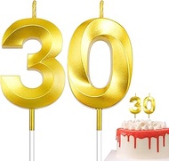 30th Birthday Candles, Number 30 Candles, Gold Birthday Candle, Happy Birthdays Candle for Cake, 30t