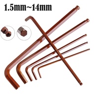 Allen Key 1.5mm~14mm S2 Alloy Steel Hex Key Metric Ball L-Keys Hexagon Wrenches