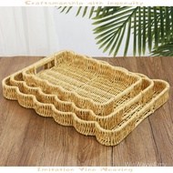 Imitation Snacks Woven Basket Imitation Basket Vegetable Rattan Drain Fruit Handmade Tray Kitchen Ba