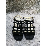 Suede Black Cage Ankle Strap Heels