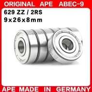 10-100PCS Germany ABEC-9 Bearing 629 ZZ 2RS 9*26*8 mm 629-2RS 629ZZ Z  RS LB LU - 2Z Miniature Preci