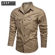 JEEP SPIRIT 1941 ESTD New Men's Casual Shirt 5XL 6XL Men's Overshirt 2020 Military Cotton Shirts Men's Clothing Casual Wear Shirt Blouse