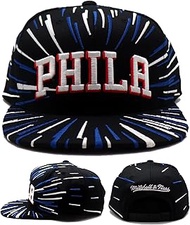 Mitchell & Ness Philadelphia 76ers New Nucleo Black Blue Era Snapback Hat Cap