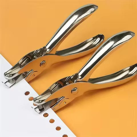 1PC Hand Held Metal Stationery Round Hole Diameter 6mm Hole Punch Pliers Hole Punch Paper Hole Punch