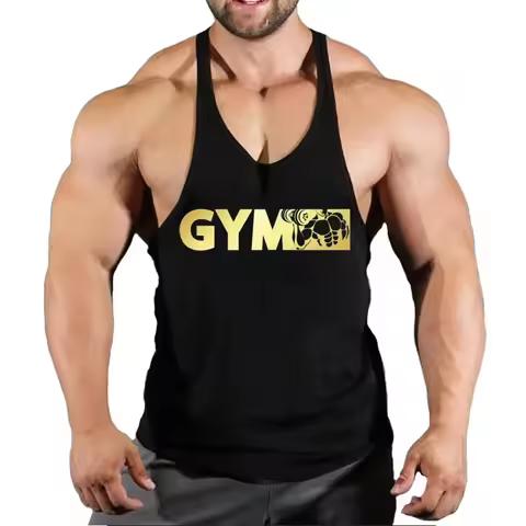 Men's Narrow Strap Sleeveless Vest, Cotton Gym Tank with Lightweight Fabric for Gym Workouts & Fitne