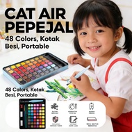 Paint Set Metal Box Watercolor Solid 48 Colors Watercolour Pocket Pigment