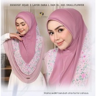 💖TUDUNG DARA PRINTED - SAIZ XL 💖 TUDUNG 3 LAYER HEAVY CHIFFON - Brand EZZUFIRDA