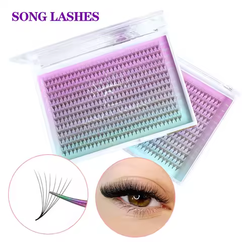 Song Lashes 3D 4D 5D 6D 7D 8D Mega Tray 12 Lines Lashes Long Stem Promade Volume Eyelash Extensions 