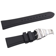 Black Rubber Replacement Wrist WatchBand strap With Clasp For SKX Tudor Black Bay 58 20 22mm