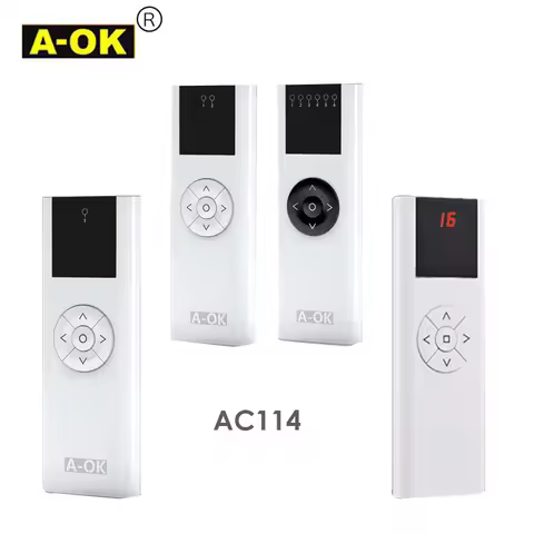 A-OK AC114-1/2/6/16 Channel Remote Controller,RF433 Wireless Transmitter,for A-OK RF433 Curtain Moto