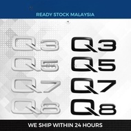 Audi Q3 Q5 Q7 Q8 Car Sticker ABS Emblem Rear Trunk Badge