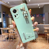 New Phone Case OPPO Reno11 5G / OPPO Reno11 Pro 5G Casing Straight Edge Plating with Trendy Rabbit Ultra-thin Silicone Soft Case for OPPO Reno11Pro 5G