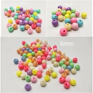 100% ORIGINAL Manik / Mote bulat 6mm , 8mm , 10mm warna pastel (Per