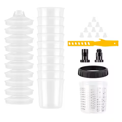 HHO-Airbrush Tank 20.3Oz/600ML H/O Quick Cup Spray Gun Paint Mixing Cup Disposable With 3/8 Cup Adap