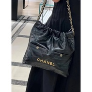 Chanel 22bag22 Bag 24B Double Pocket Garbage Bag Black Female Bag Chain Crossbody