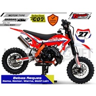 MERAH Mini Trail Gazgas 50cc KTM 50cc SSR 50cc PC50 50cc MINI MOTO 50cc Red Full Body Sticker Reques