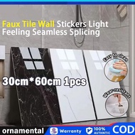 【NEW】30x60cm DIY Marble Wall Tile Paper Kitchen Wall StickerStickers Living Room Background Bathroom