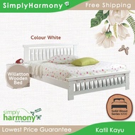 Willetton Queen Size Solid Wood Bed / Katil Kayu / Wooden Pull Out / Solid Wooden Bed / Queen Size Bed / SW Harmony