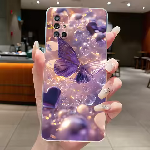 Case For Samsung A51 5G / Samsung galaxy A71 5G Luxury Fashion Butterfly Flowers Soft Silicone TPU C
