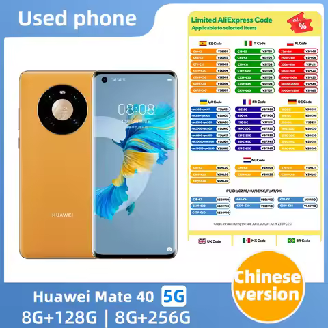 Huawei Mate 40 5G MobilePhone Kirin 9000E Octa Core 6.5" 90Hz 50MP Camera 40W Super Charger Android 